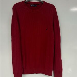 Nautica Men's Red Crewneck Sweater